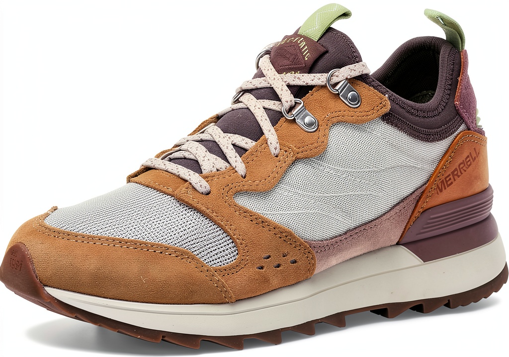 Merrell womens sneakers in Camel Multi color on a casual outfit