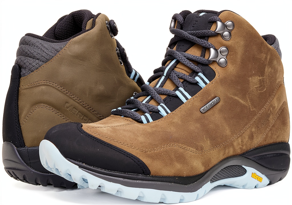 Merrell womens hiking boots on a rocky trail