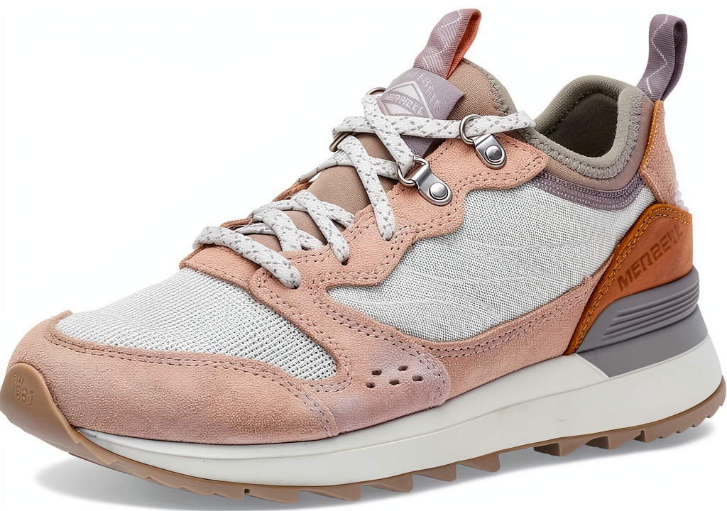 Merrell womens sneakers in Camel Multi color on a casual outfit