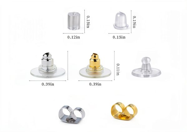 Nkwuire Earring Backs Metal Silicone 7 Styles 500 Pieces-1